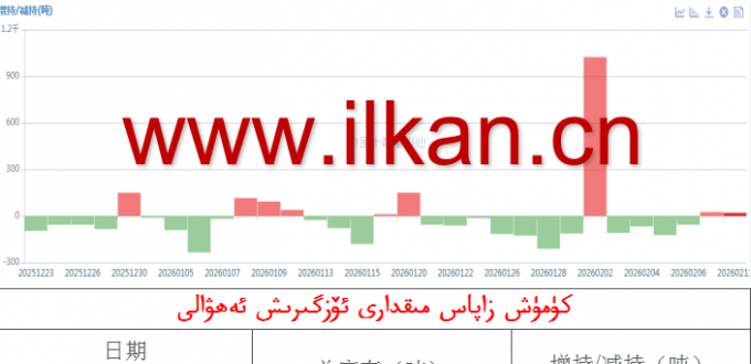 كۈمۈش زاپاس مىقدارى ئۆزگىرىش ئەھۋالى 