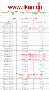 كۈمۈش زاپاس مىقدارى ئۆزگىرىش ئەھۋالى 