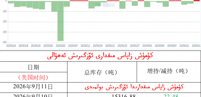 كۈمۈش زاپاس مىقدارى ئۆزگىرىش ئەھۋالى 